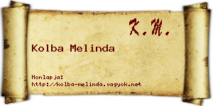Kolba Melinda névjegykártya